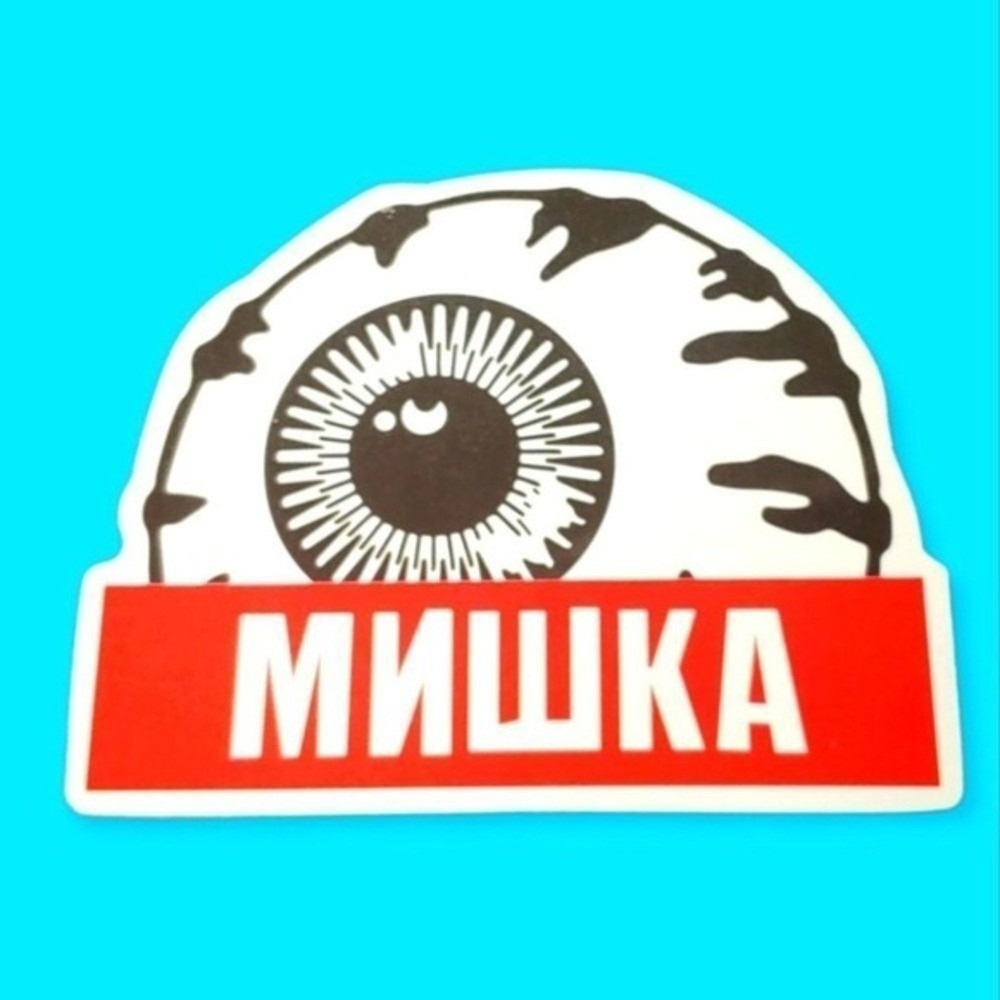 Mishka Unisex Keep Watch Eyeball Logo Vinyl Sticker White Red OS